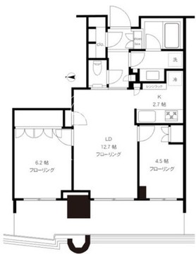 パークタワー勝どき M-22F 間取り図