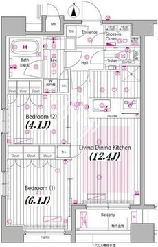 ガーラ・プレシャス東麻布 902 間取り図