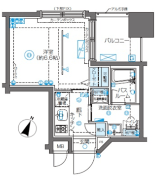 ズーム新宿南セカンド 1102 間取り図