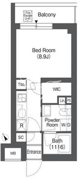 オルサス戸越銀座 417 間取り図