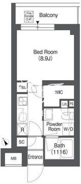 オルサス戸越銀座 411 間取り図