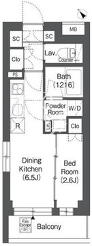 オルサス戸越銀座 508 間取り図