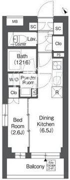 オルサス戸越銀座 409 間取り図