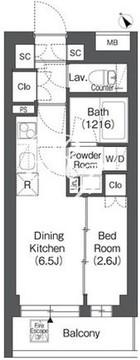 オルサス戸越銀座 208 間取り図