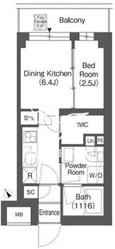 オルサス戸越銀座 413 間取り図