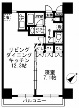 レジディア月島3 302 間取り図