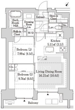 リブクオーレ神保町 1305 間取り図