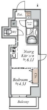 グランカーサ大島 1101 間取り図