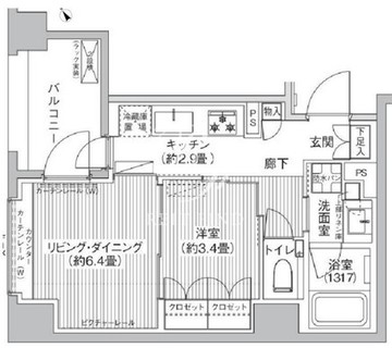 ヘキサート六本木 403 間取り図