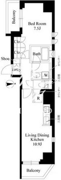 TAS浅草レジデンス 1101 間取り図