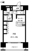 パークキューブ東品川 718 間取り図