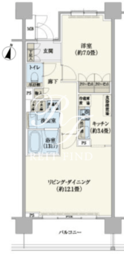 リージア経堂テラスガーデン 1008 間取り図