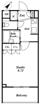 スペーシア三軒茶屋弐番館 406 間取り図