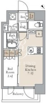 グランカーサ三ノ輪2 201 間取り図