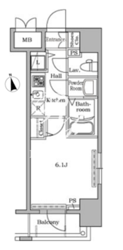 レジディア広尾2 602 間取り図