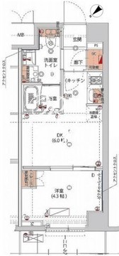 ハーモニーレジデンス神楽坂ヒルズセカンド 410 間取り図