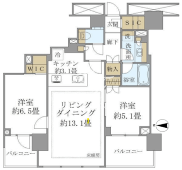 ブリリアタワー代々木公園クラッシィ 202 間取り図