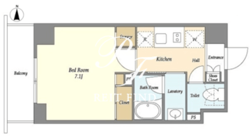 バウスフラッツ住吉 103 間取り図