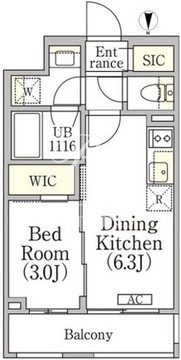 イプセ神楽坂 207 間取り図