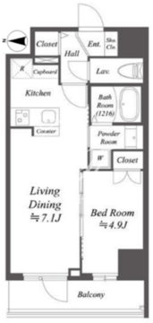 アルファプライム東陽町 211 間取り図