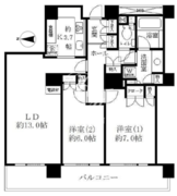 リバーポイントタワー 509 間取り図