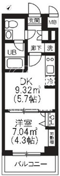 トラディス戸越公園 102 間取り図