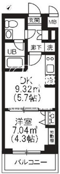 トラディス戸越公園 104 間取り図