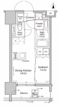 プラウドフラット亀戸ステーションプレイス 406 間取り図