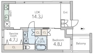 グランデュオ大森山王2 205 間取り図