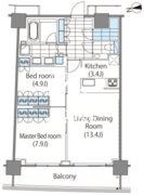 コンフォリア新宿イーストサイドタワー 2108 間取り図