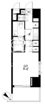 チェスターコート御茶ノ水 608 間取り図