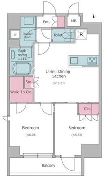 ドゥーエ日暮里 803 間取り図