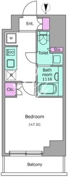 ドゥーエ日暮里 202 間取り図