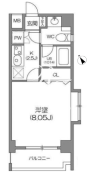 ルクレ森下レジデンス 1202 間取り図