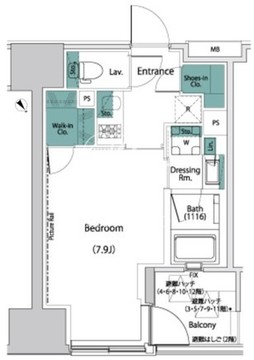 ザ・パークハビオ人形町レジデンス 1005 間取り図