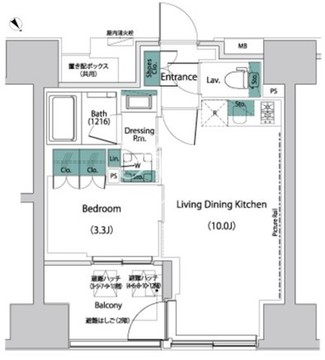 ザ・パークハビオ人形町レジデンス 1102 間取り図