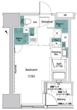 ザ・パークハビオ人形町レジデンス 307 間取り図