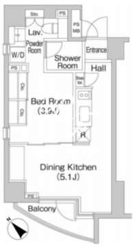 プライムアーバン麻布十番2 301 間取り図