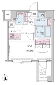 オルタナ神楽坂 2-509 間取り図