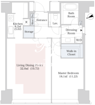 セントラルパークタワー・ラ・トゥール新宿 3307 間取り図