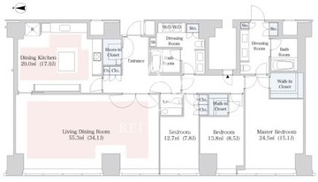 セントラルパークタワー・ラ・トゥール新宿 4303 間取り図