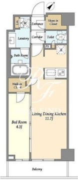 市谷台町坂フロント 204 間取り図