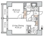 ドゥーエ千駄木 801 間取り図