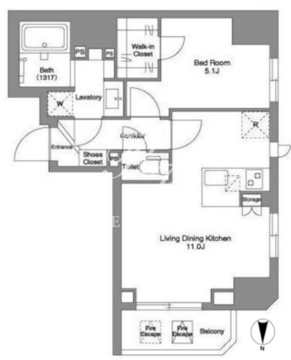 BPRレジデンス王子 901 間取り図