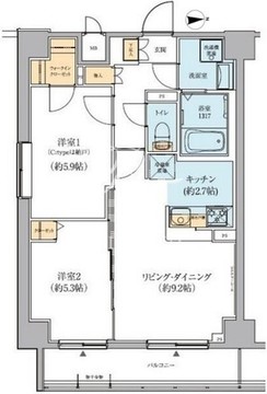 リージア経堂イーストプレイス 406 間取り図