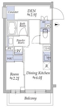 イプセ四谷三丁目 406 間取り図