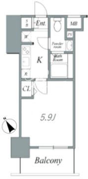 ログ品川サーフサイド 605 間取り図