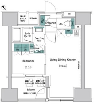 ザ・パークハビオ人形町レジデンス 404 間取り図