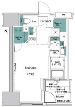 ザ・パークハビオ人形町レジデンス 505 間取り図