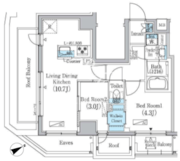 プライムブリス蔵前 1302 間取り図